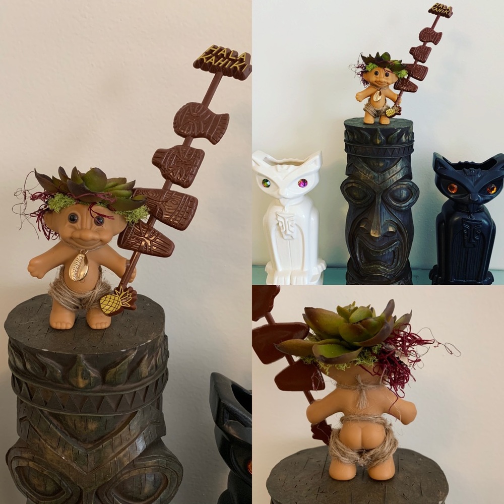 Tiki Troll OOAK custom Russ Vintage Troll Doll